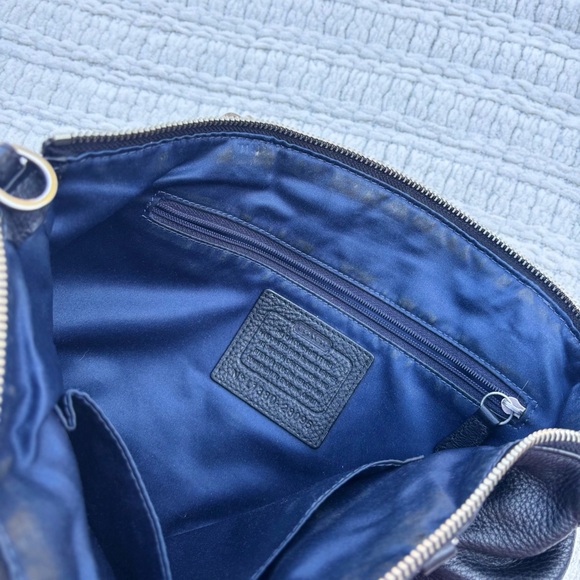 Coach Navy Leather Shoulder Bag - Picture 4 of 5